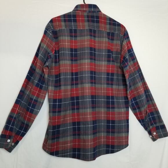 American Edition Men's Multicolor Plaid Flannel Long Sleeve Button Up Shirt SZ M - Picture 6 of 9